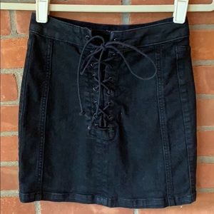 BDG Black Lace-Up Urban Outfitters Jean Skirt, XS